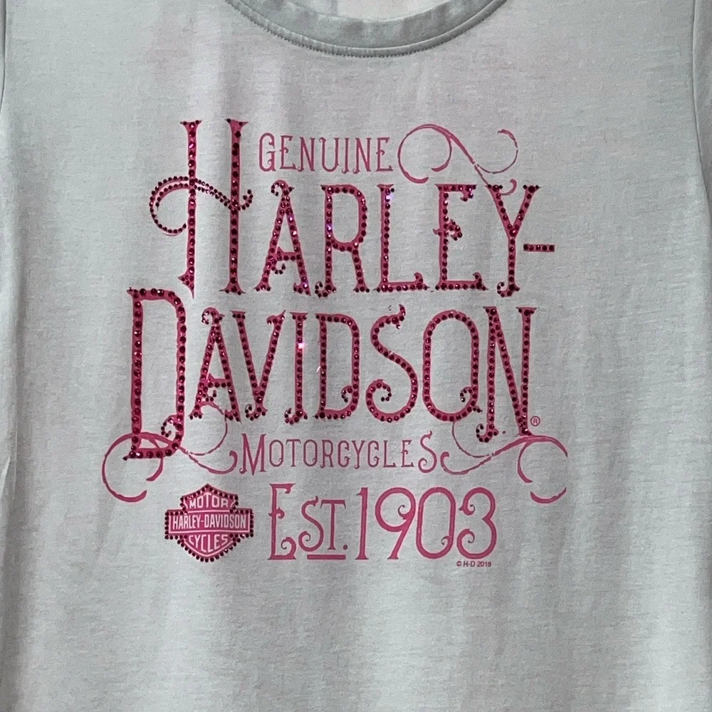 Harley Davidson Shirt XL Pink Rhinestone - Picture 5 of 5
